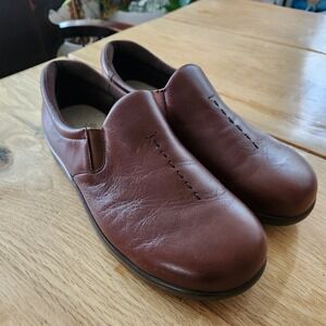 SAS Viva Womens‎ Slip On Leather Shoes Comfort Walking Loafers Brown Size 8.5 M